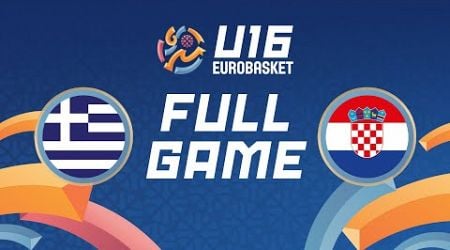 Group Phase | Greece v Croatia | Full Basketball Game | FIBA U16 EuroBasket 2024