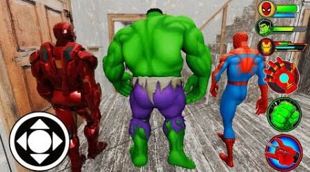 IRONMAN &amp; HULK &amp; SPIDERMAN Enter in Granny House