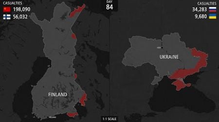 Finland &amp; Ukraine Invasion - Day by Day Timelapse Comparison