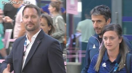 Thomas Pesquet &amp; Tony Estanguet assistent au match de basket France-Allemagne - 08.08.2024