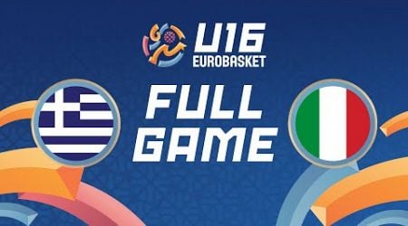 Group Phase | Greece v Italy | Full Basketball Game | FIBA U16 EuroBasket 2024