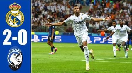 Real Madrid vs Atalanta (2-0) HIGHLIGHTS: Mbappe goal - UEFA Super Cup 2024 celebrations