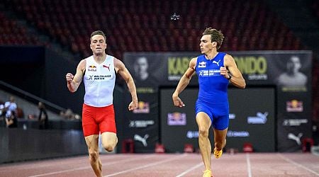 Armand Duplantis beats Karsten Warholm in exhibition 100m, video, reaction, Sweden shirt punishment