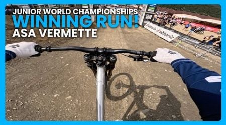 GoPro: The NEW Jr Downhill MTB World Champ! - WINNING RUN - Asa Vermette - Andorra 2024