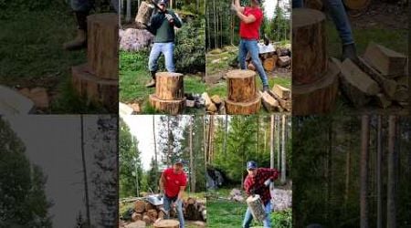 Chopping firewood in Finland | old method and 4 logs