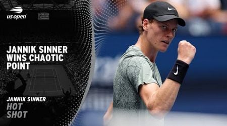 Jannik Sinner Wins Chaotic Point Against Daniil Medvedev | 2024 US Open