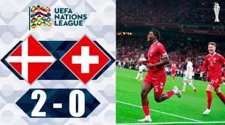 Denmark vs Switzerland 2-0 Highlights Goals | Nations League 2024