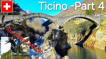 Camper trip to Ticino, Switzerland. The bridge, Ponte dei Salti, and the 007 Verzasca Dam. Part 4.