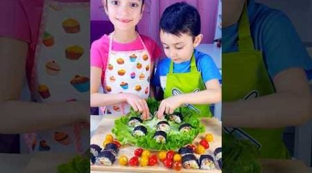 Children make delicious and healthy sushi #food #shorts #kids # viral #trends #viralvideos