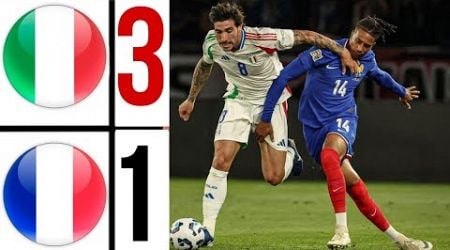 Italy 3:1 France | highlights | Francia- Italia 3-1 gol e sintesi | UEFA Nations League 2024/25