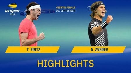 Taylor Fritz - Alexander Zverev | Highlights - Viertelfinale im Herren Einzel, US Open 2024 | SDTV