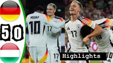 Deutschland gegen Ungarn 5-0 &amp; Alle Tore Highlights &amp; Jamal Musiala, Florian Wirtz Tore gegen Ungarn