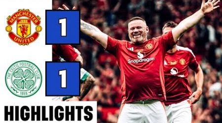 Manchester United Legends Vs Celtic Legends 1-1 | EXTENDED HIGHLIGHTS | Wayne Rooney Freekick Goal