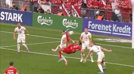 Yussuf Poulsen Bicycle Goal vs Serbia, Denmark vs Serbia Highlights, Uefa Nations League 2024