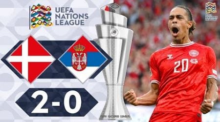 Dinamarca vs Serbia 2-0 Resumen | Liga de Naciones de la UEFA - 2024