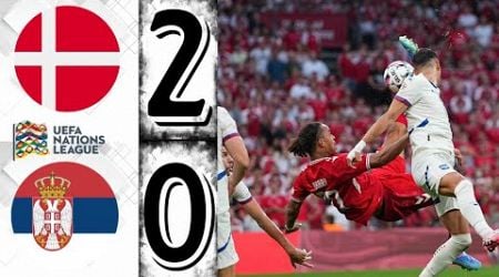 Denmark vs Serbia 2-0 Highlights | UEFA Nations League 2024 Yussuf Poulsen Bicycle Kick Goal,