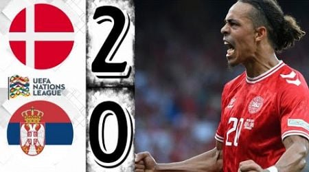 Denmark vs Serbia 2-0 Highlights | UEFA Nations League 24 Yussuf Poulsen Bicycle Kick Goal,