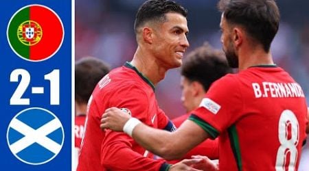 Portugal vs Scotland (2-1) highlights: Ronaldo late winner and Bruno Fernandes goal