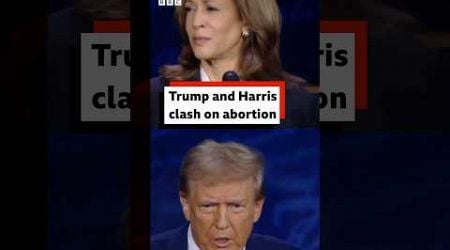 Trump and Harris clash on abortion during debate. #Trump #Harris #BBCNews