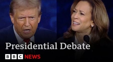 Debate verdict: defensive Trump rattled by confident Harris | BBC News