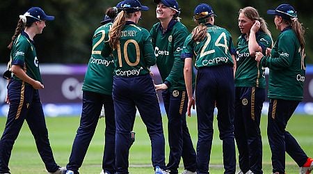 Ireland claim dramatic win over England on last ball of final match in Stormont