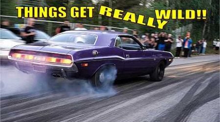 MUSCLE CARS Smoking Car Meet EXITS!! *BIG POWER BURNOUTS*