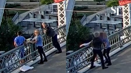 Singer Jon Bon Jovi saves a woman from jumping off a bridge in Nashville