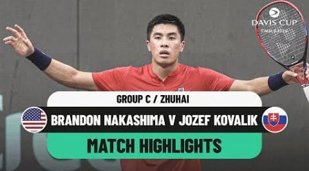 Brandon Nakashima v Jozef Kovalik Highlights | USA v Slovakia Davis Cup 2024 Finals Group Stage