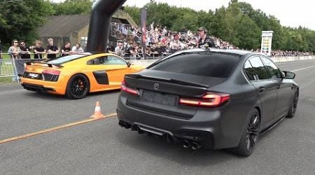 Sportcars Drag Racing! 800HP M5 F90, R8 V10, BRABUS 800 E63s, GT-R R35, Huracan, 992 Turbo S, XM