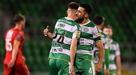 Johnny Kenny and Sean Hoare score brace of goals each as Shamrock Rovers boost Euro hopes with rout of 10-man Sligo