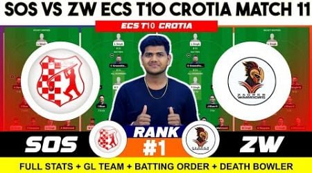 ZW vs SOS || ZW vs SOS Prediction || ZW VS SOS 11TH ECS T10 CROATIA MATCH