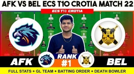 AFK vs BEL || AFK vs BEL Prediction || AFK VS BEL 22ND ECS T10 CROATIA MATCH