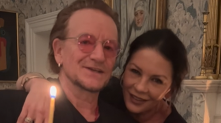 Bono serenades Catherine Zeta-Jones and Michael Douglas on double birthday bash in Dublin