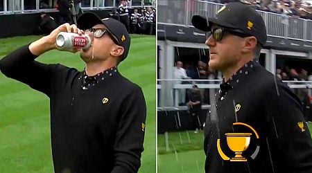 Presidents Cup star downs beer in wild scenes before team suffers 5-0 whitewash