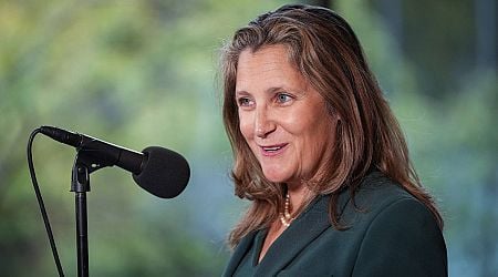 Freeland holds news conference at Toronto transit facility