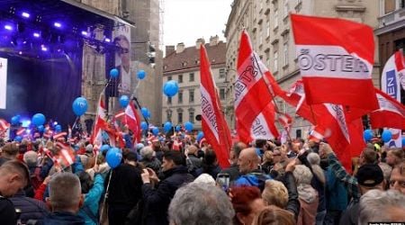 Austria&#39;s Far-Right Holds Final Election Rally Amid Opposition Protests