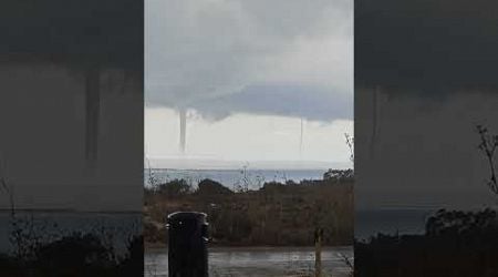 Two Waterspouts During Storm in Golden Bay Malta