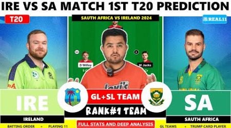 IRE vs SA Dream11 Team | IRE vs SA Dream11 | Ireland vs South Africa 1st T20 Match Prediction