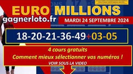 EUROMILLIONS RESULTAT TIRAGE MARDI 24 SEPTEMBRE 2024