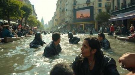 Cannes, the Capital of Cinema, plunged under Water. Floods in France due to storm from Europe.