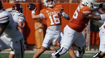 Manning leads No. 1 Texas past Mississippi State in SEC debut