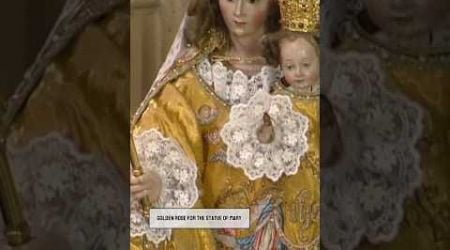 Pope Francis honors the Cathedral of Luxembourg with a Golden Rose for the statue of Mary. #mary