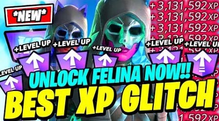 How to EASILY Earn Account Levels &amp; Unlock FELINA Skin *BEST XP GLITCH* Fortnite Earn XP in Creator