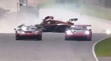 Watch sickening crash at Le Mans series as car smashed to pieces and driver, 63, lucky to be alive