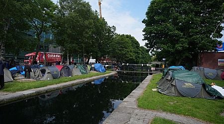 Gardai and fire brigade rushed to Grand Canal after tents sheltering asylum seekers set on fire