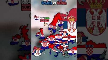 Croatia vs Serbia in Europe. #europe #map #geography #countryballs #history #croatia #serbia #usa