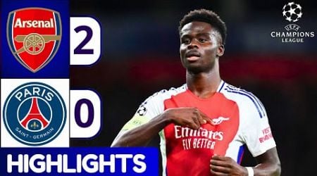 Arsenal vs PSG (2-0) | Highlights &amp; Goals | UEFA Champions League 24/25