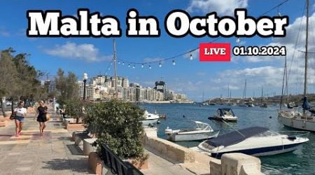 Malta in October Live walk in Sliema on 01.10.2024