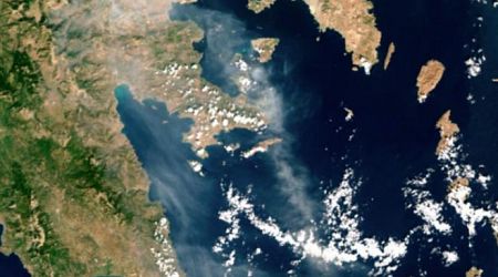 Satellite captures the extent of the fire in Xylokastro