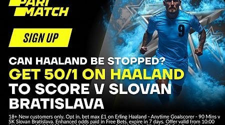 Slovan Bratislava vs Man City betting offer: Get 50/1 on Haaland to score with Parimatch